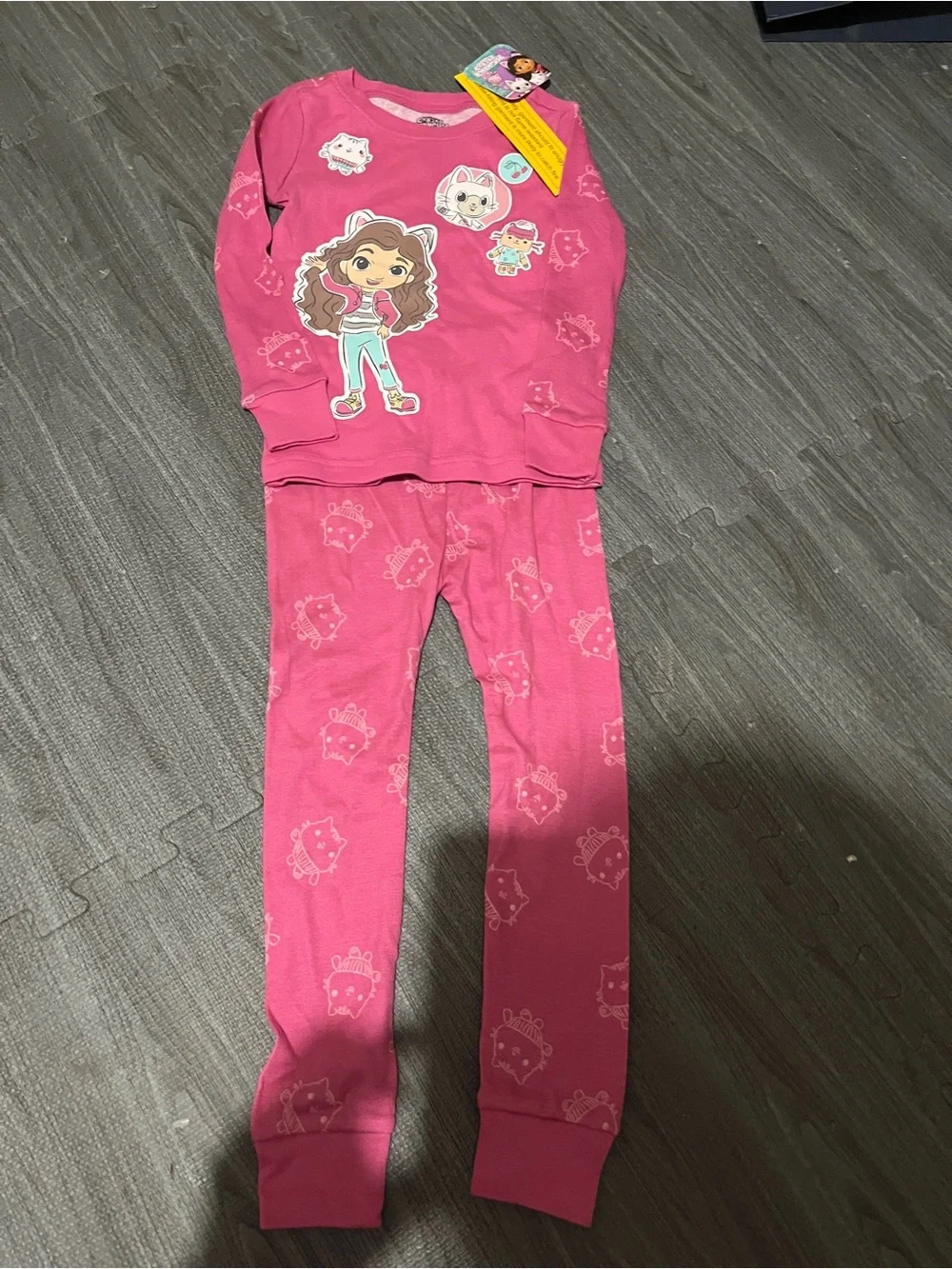 Disney Girls Hot Pink Character Pajama Set - Long Sleeve Top & Pants